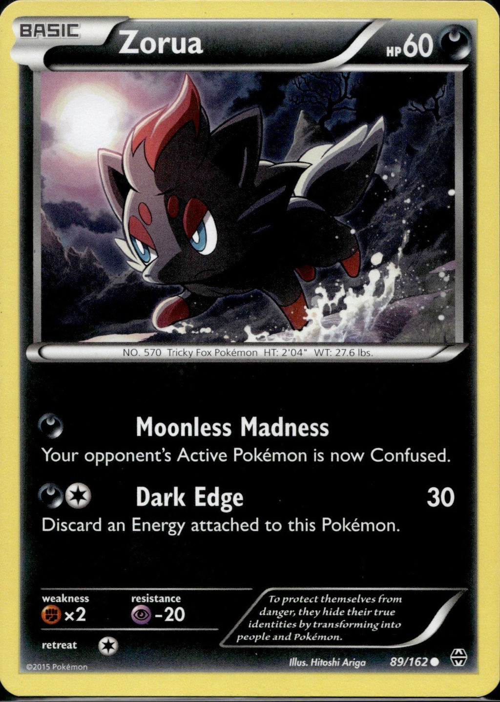 Zorua 89/162 BKT BREAKthrough Pokemon Lightly Played