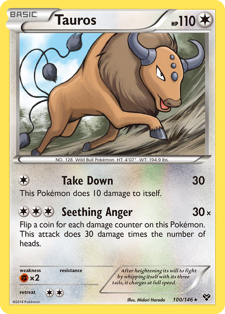 Tauros 100/146 XY XY Pokemon Lightly Played