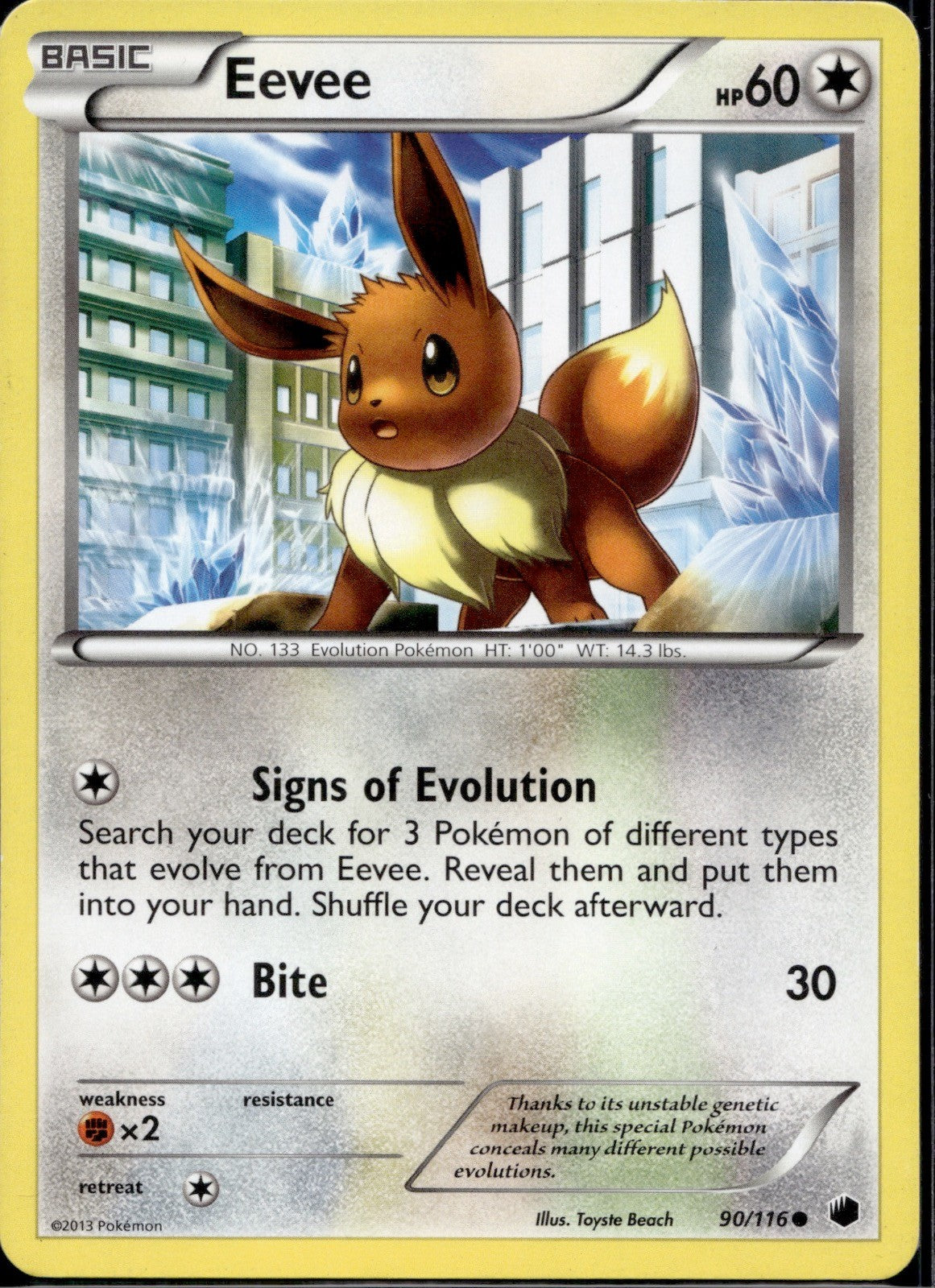 Eevee 90/116 PLF Plasma Freeze Pokemon Lightly Played