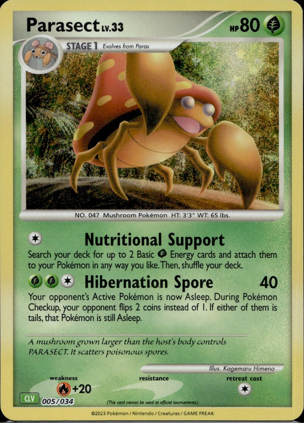Parasect 005/034 CL Trading Card Game Classic Pokemon Holo Near Mint