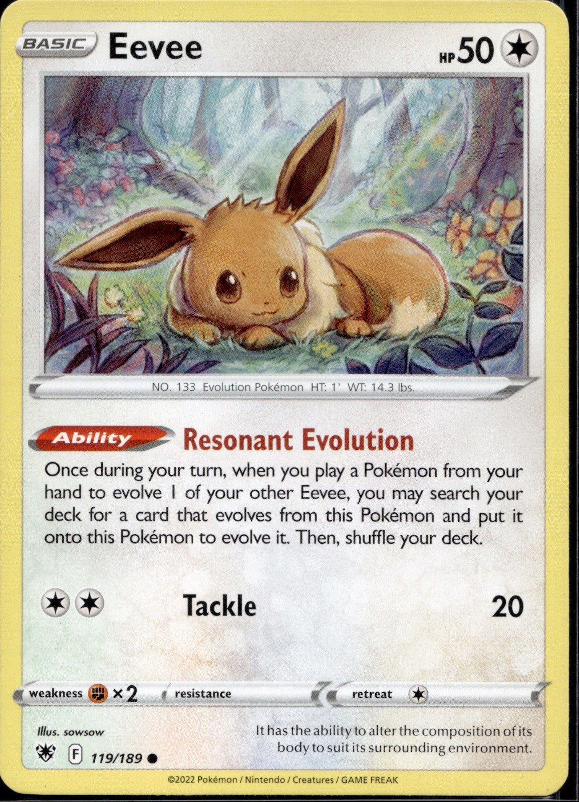 Eevee 119/189 ASR Astral Radiance Pokemon Lightly Played