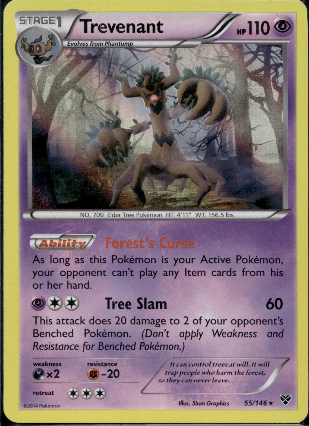 Trevenant 55/146 XY XY Pokemon Holo Lightly Played