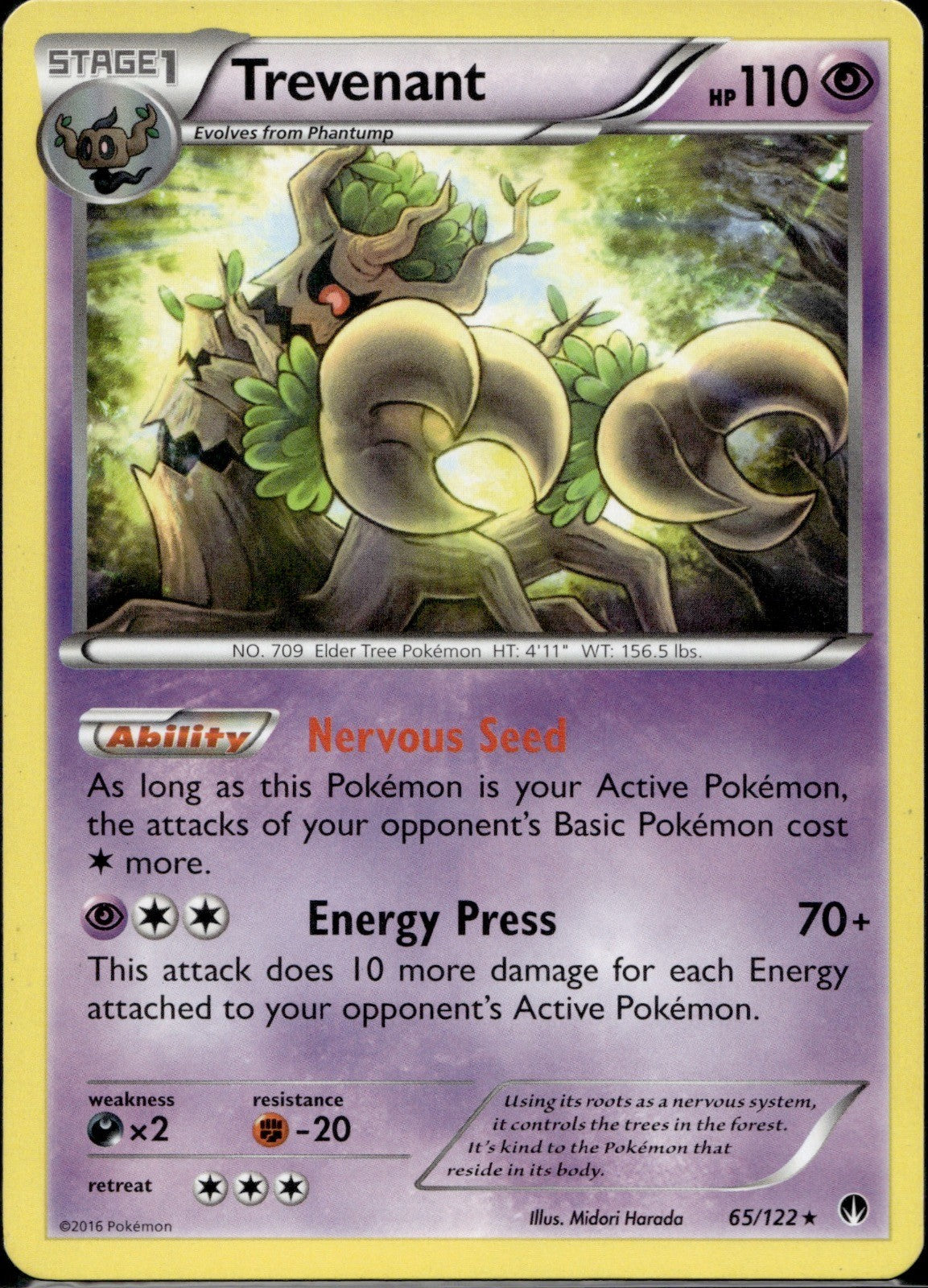 Trevenant 65/122 BKP BREAKpoint Pokemon Lightly Played