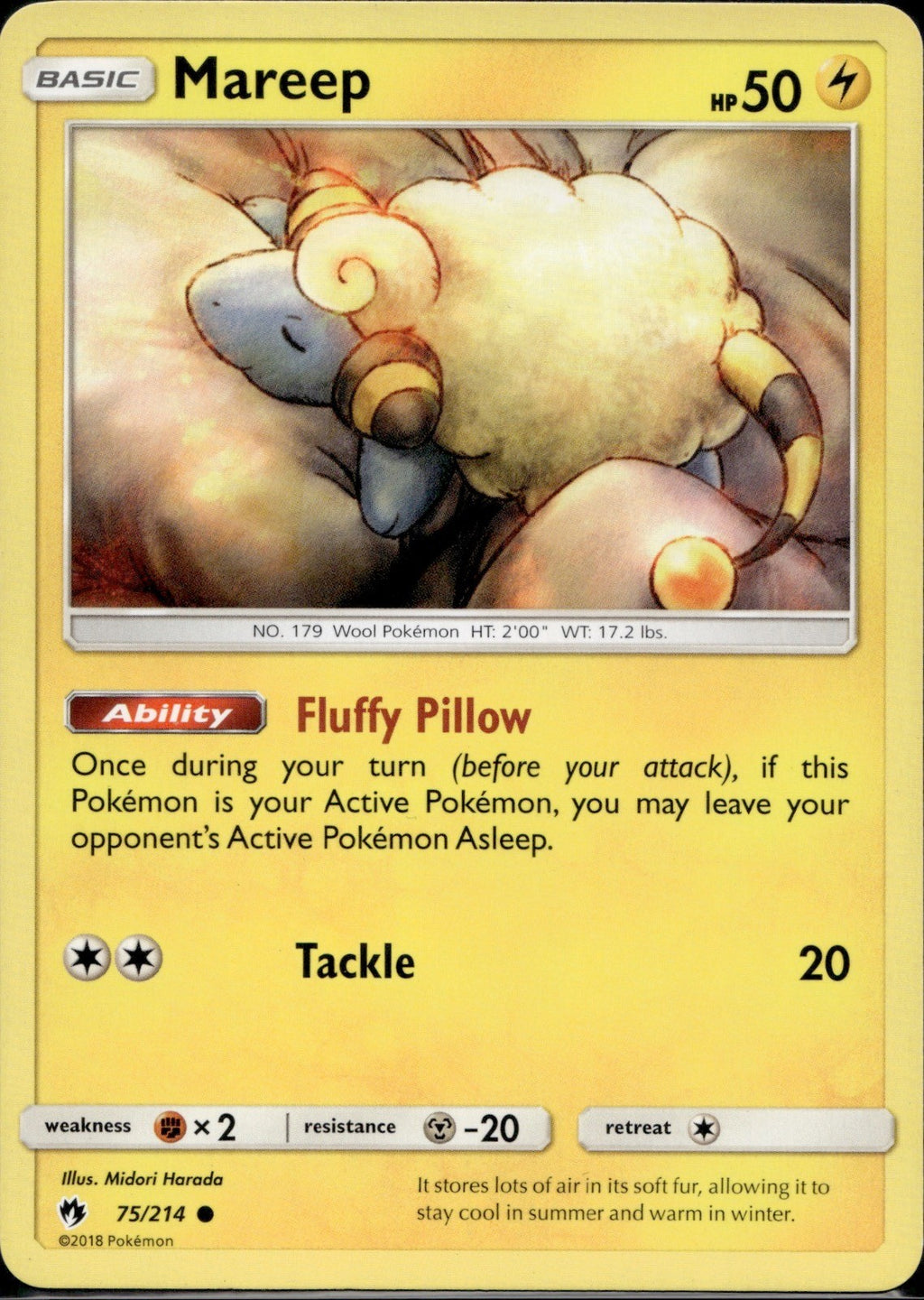 Mareep 75/214 LOT Lost Thunder Pokemon Lightly Played
