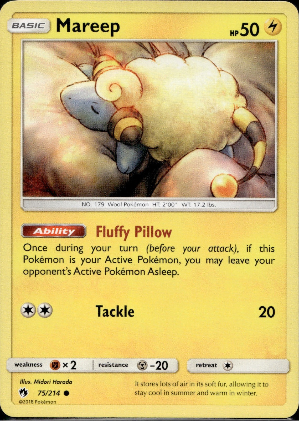 Mareep 75/214 LOT Lost Thunder Pokemon Lightly Played