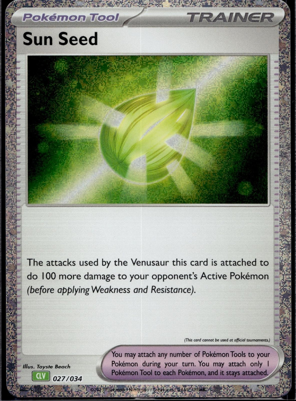 Sun Seed 027/034 CL Trading Card Game Classic Pokemon Holo Near Mint