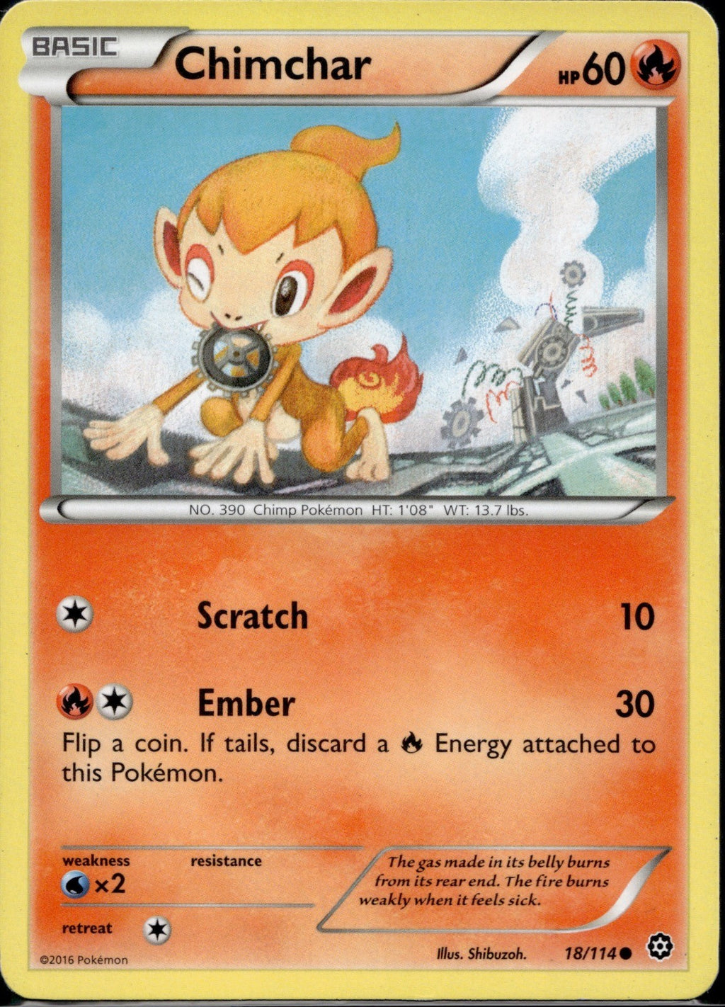 Chimchar 18/114 STS Steam Siege Pokemon Lightly Played