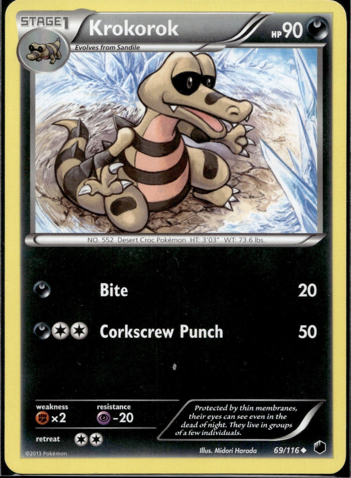 Krokorok 69/116 PLF Plasma Freeze Pokemon Lightly Played