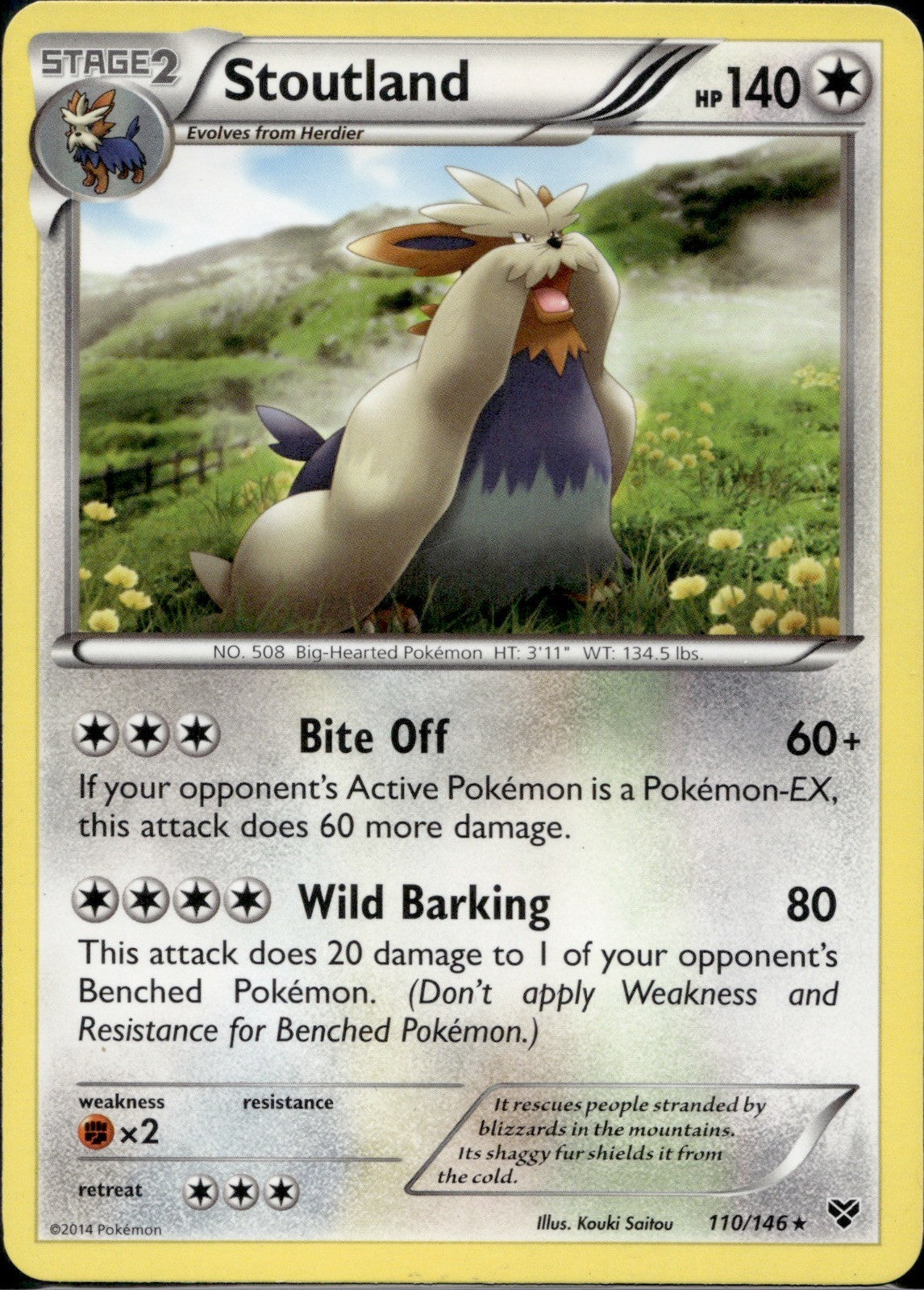 Stoutland 110/146 XY XY Pokemon Lightly Played