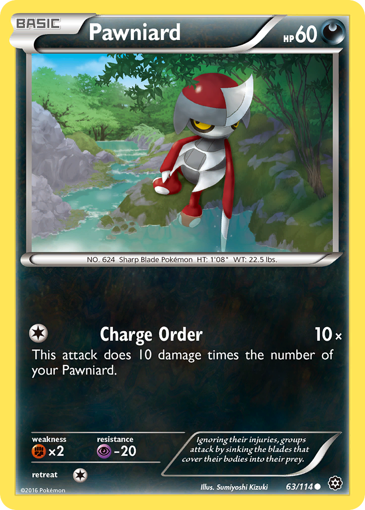 Pawniard 63/114 STS Steam Siege Pokemon Lightly Played