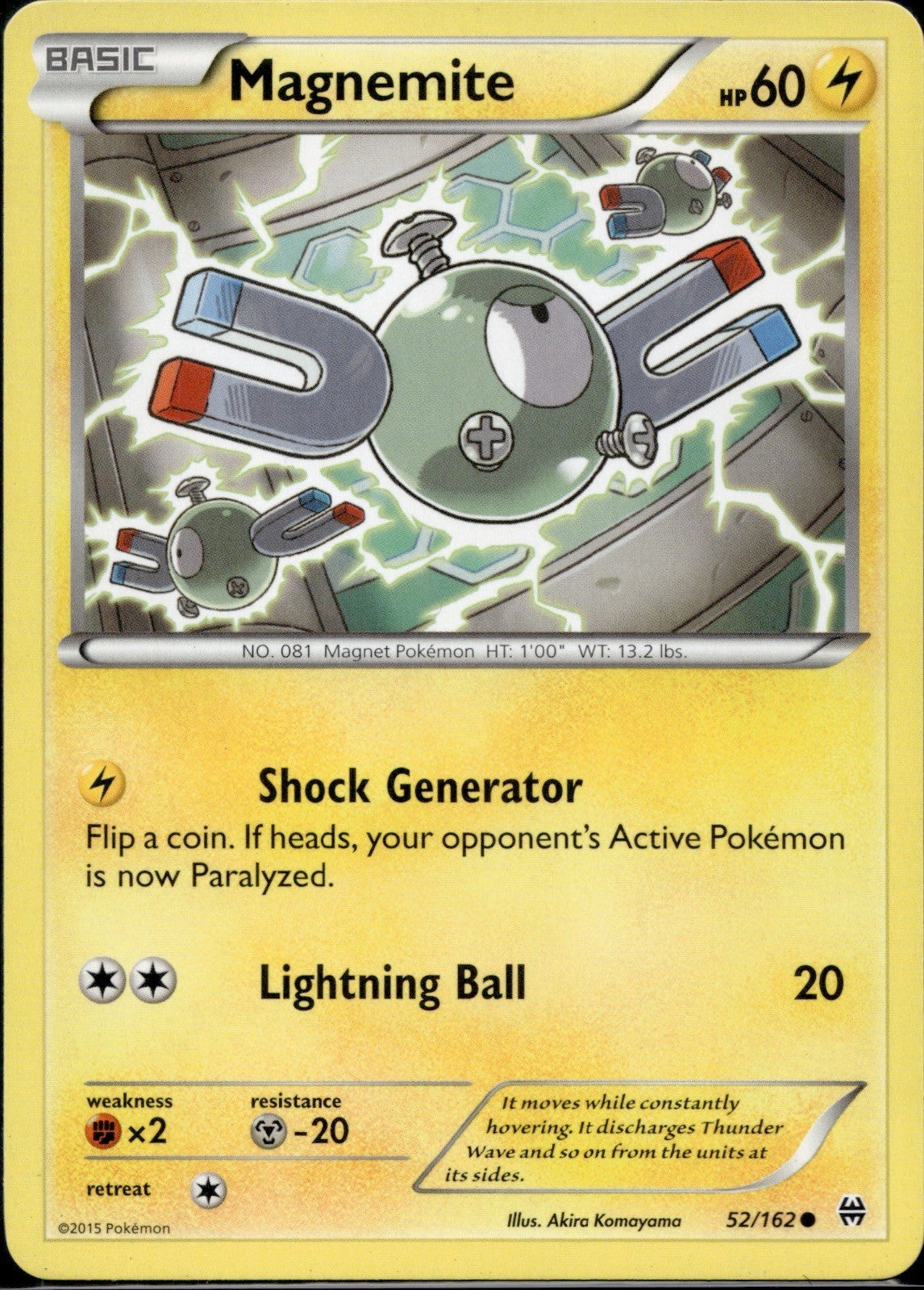 Magnemite 52/162 BKT BREAKthrough Pokemon Lightly Played
