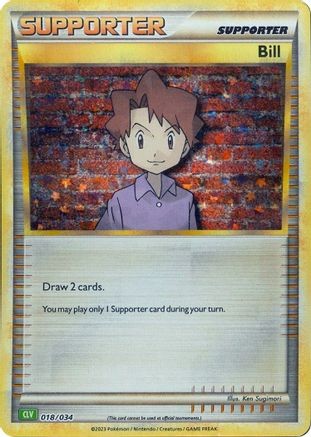 Bill (CLV) 018/034 CL Trading Card Game Classic Pokemon Holo Near Mint