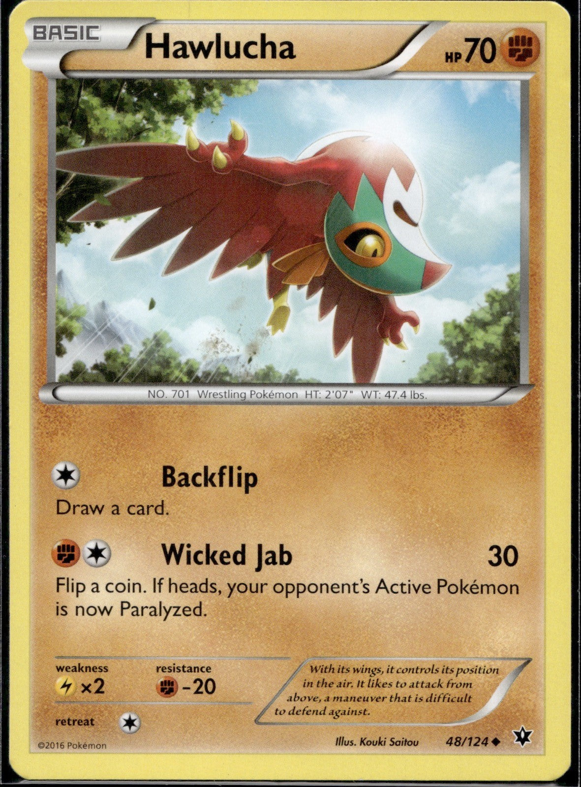 Hawlucha 48/124 FCO Fates Collide Pokemon Lightly Played