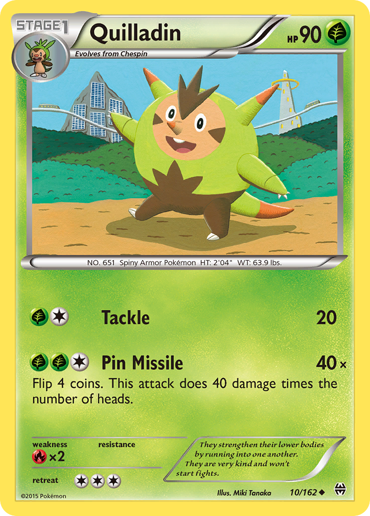 Quilladin 10/162 BKT BREAKthrough Pokemon Lightly Played