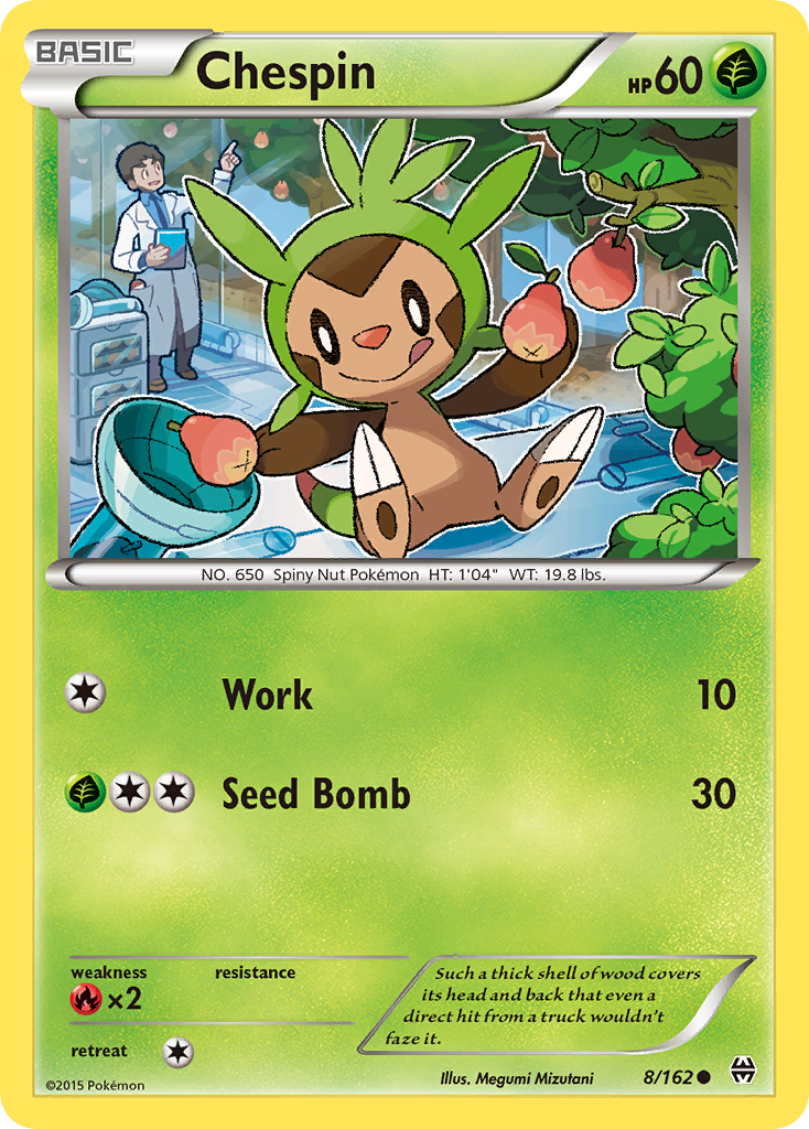 Chespin 8/162 BKT BREAKthrough Pokemon Lightly Played