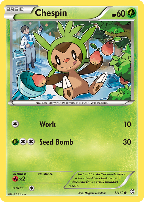 Chespin 8/162 BKT BREAKthrough Pokemon Lightly Played