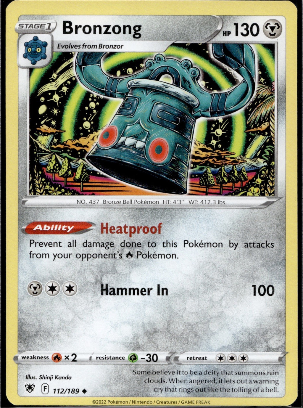 Bronzong 112/189 ASR Astral Radiance Pokemon Near Mint