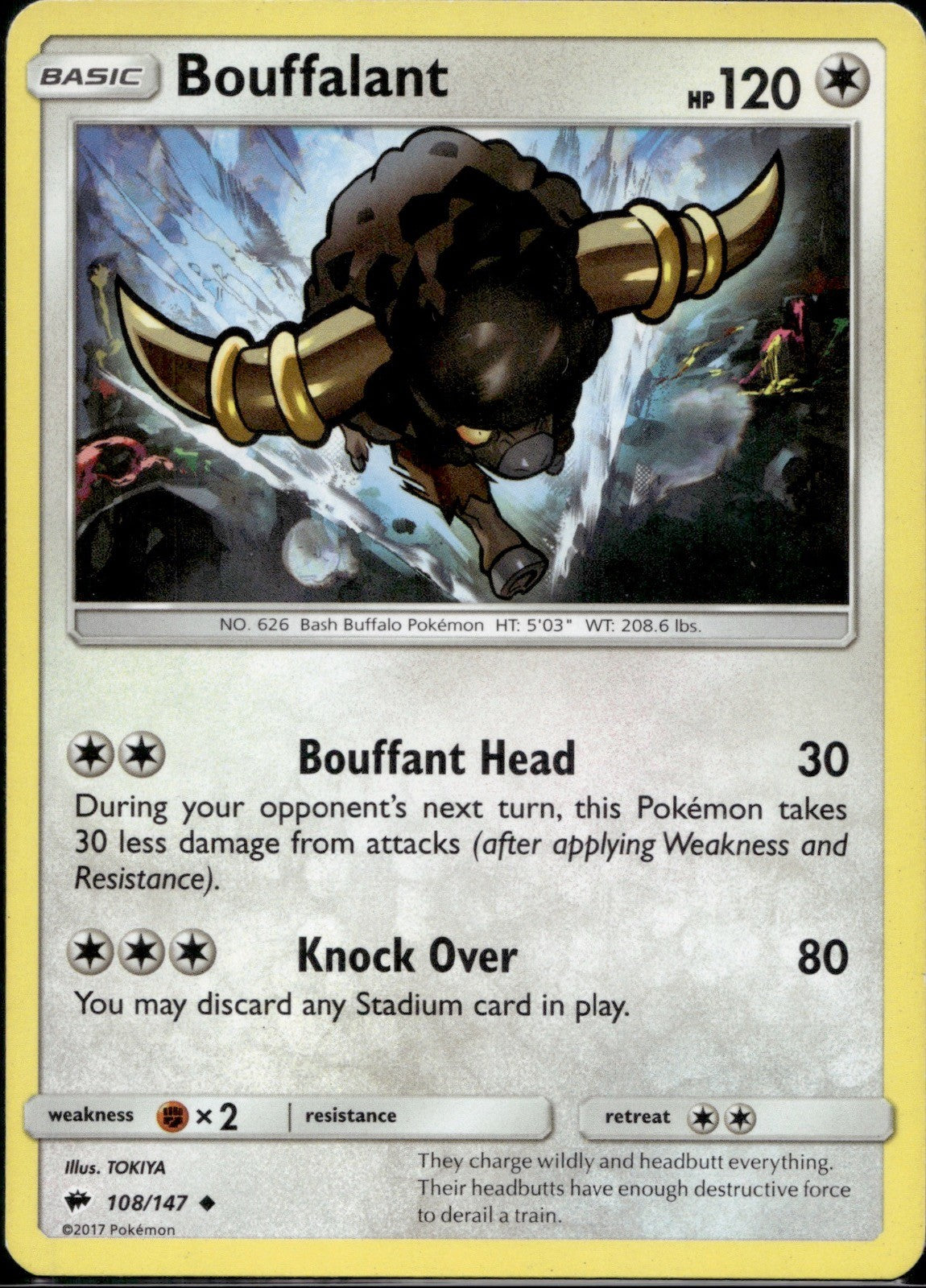 Bouffalant 108/147 BUS Burning Shadows Pokemon Lightly Played