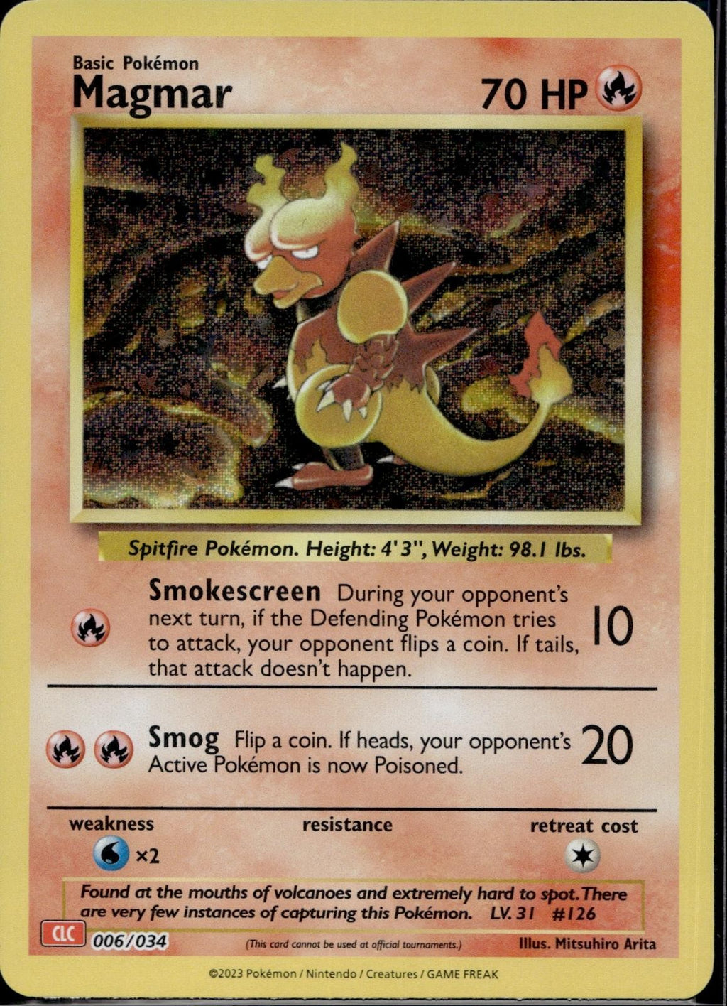 Magmar 006/034 CL Trading Card Game Classic Pokemon Holo Near Mint