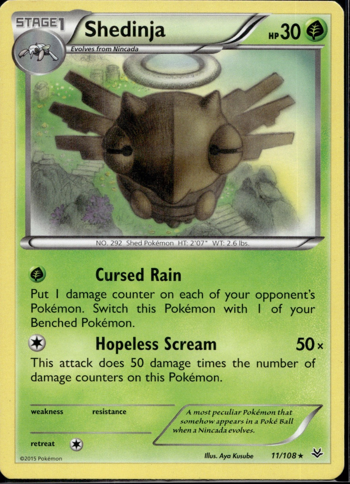 Shedinja 11/108 ROS Roaring Skies Pokemon Lightly Played