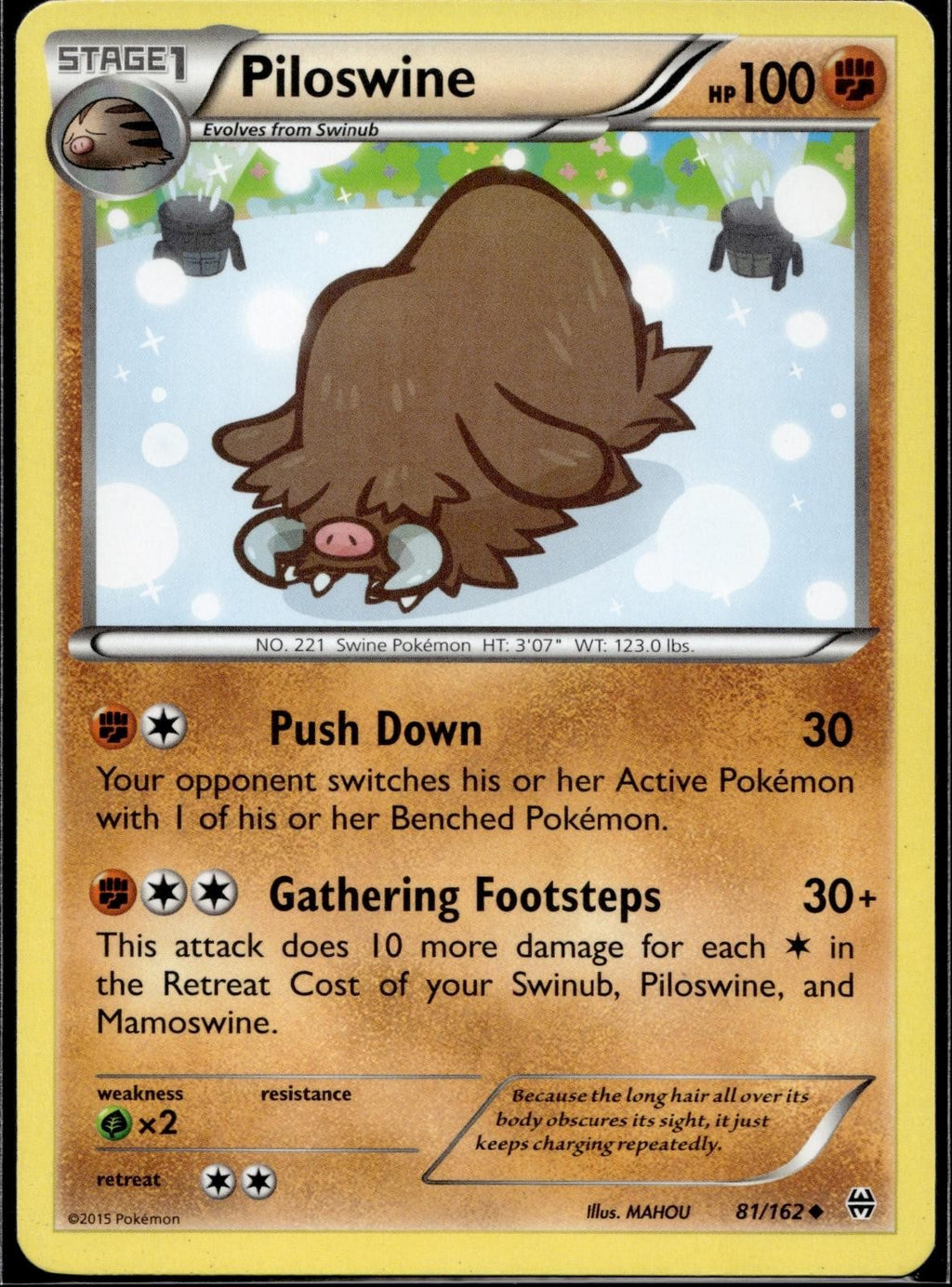 Piloswine 81/162 BKT BREAKthrough Pokemon Lightly Played