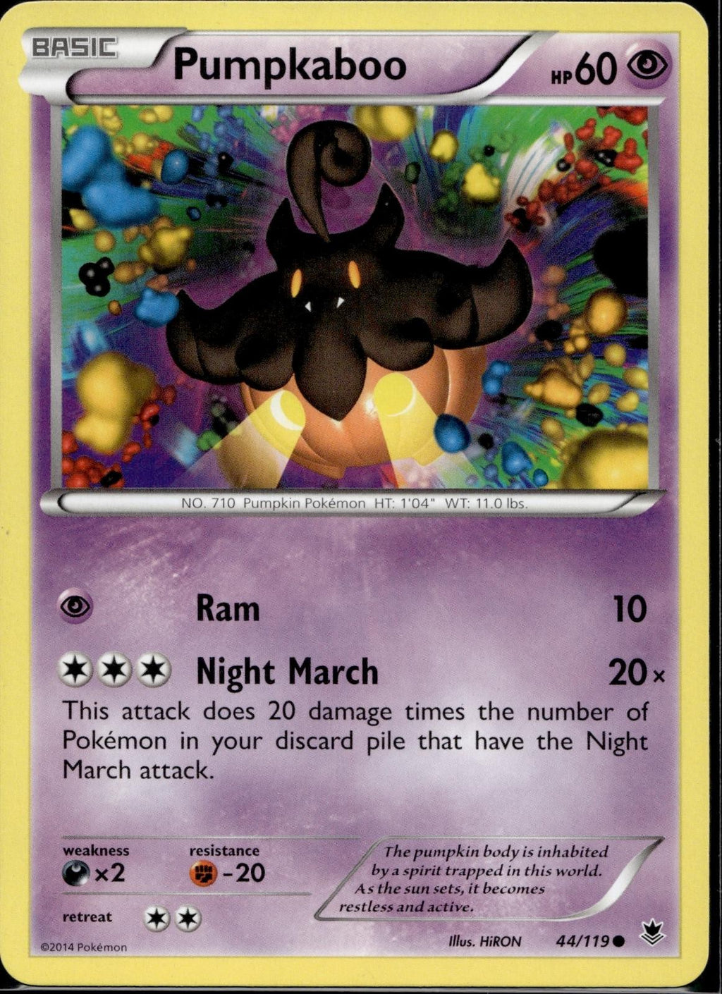 Pumpkaboo 44/119 PHF Phantom Forces Pokemon Lightly Played