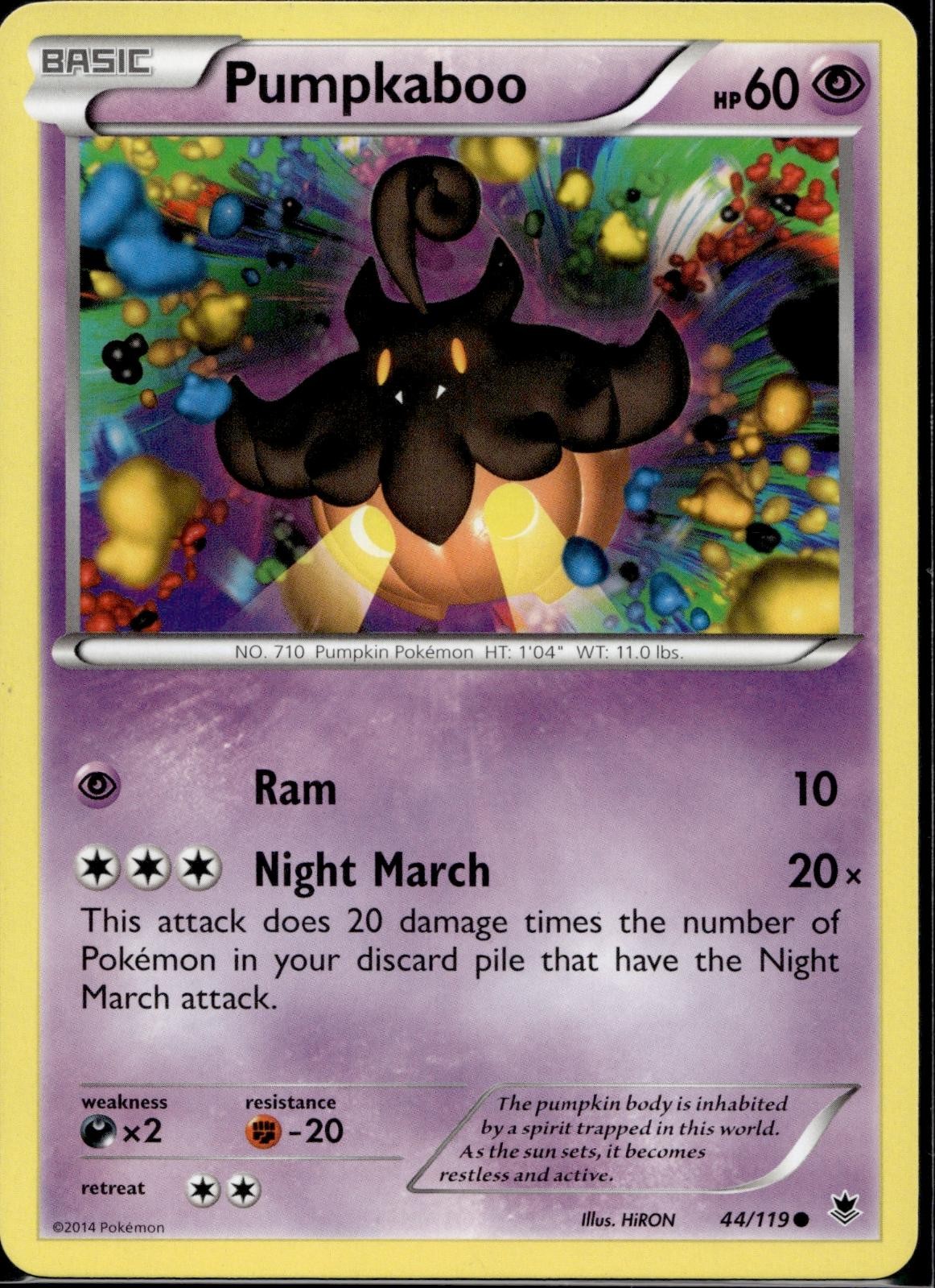Pumpkaboo 44/119 PHF Phantom Forces Pokemon Lightly Played