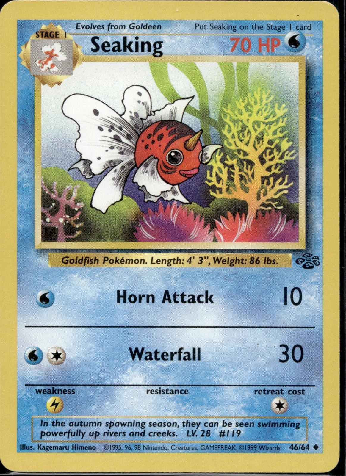 Seaking 46/64 JU Jungle Pokemon Unlimited Lightly Played