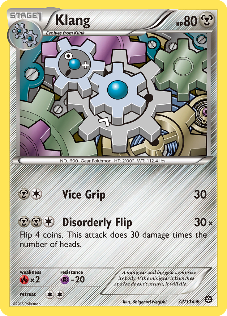 Klang 72/114 STS Steam Siege Pokemon Lightly Played