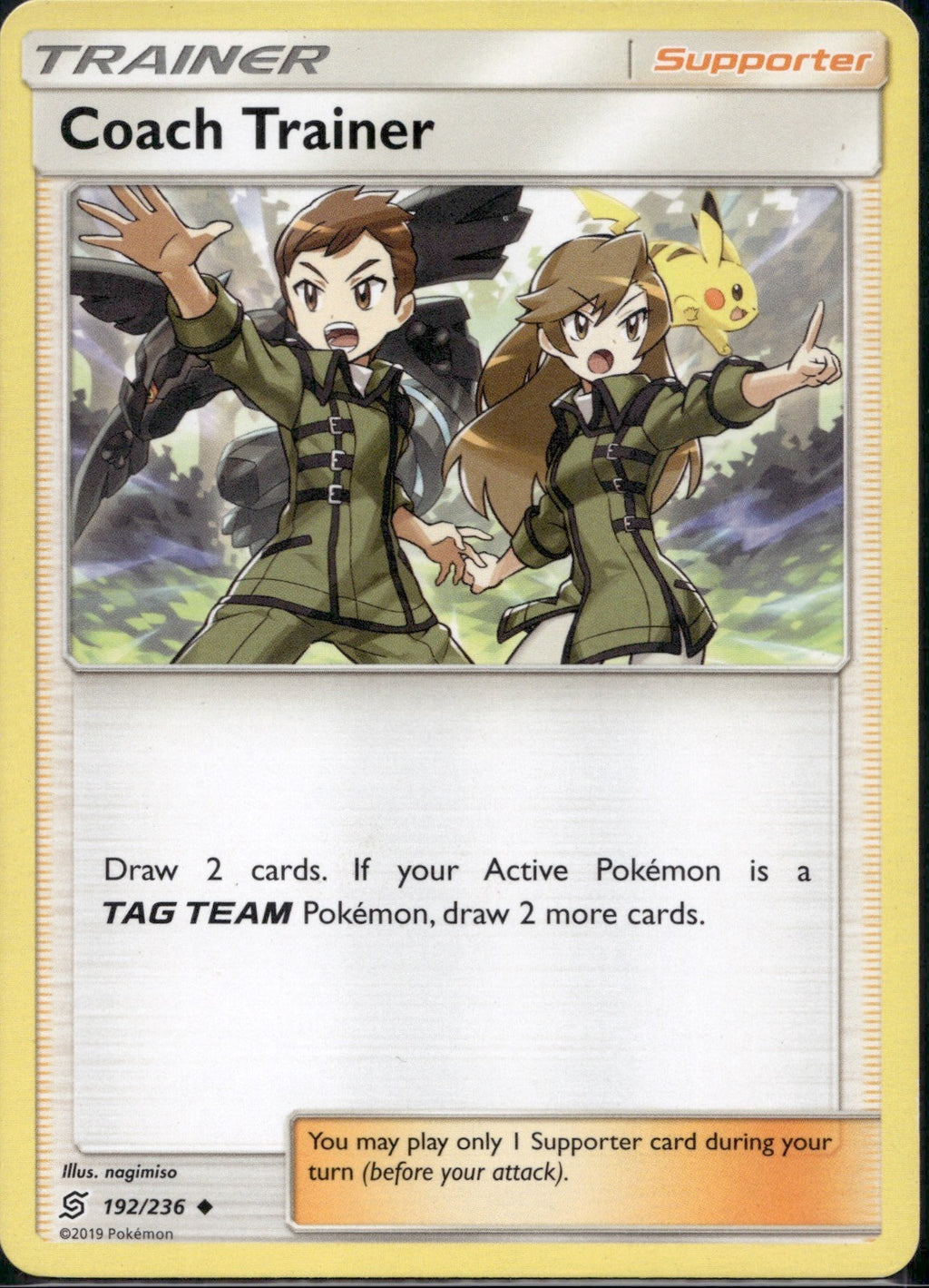 Coach Trainer 192/236 UNM Unified Minds Pokemon Lightly Played