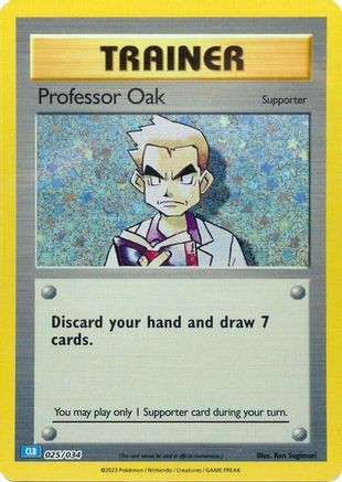 Professor Oak (CLB) 025/034 CL Trading Card Game Classic Pokemon Holo Near Mint