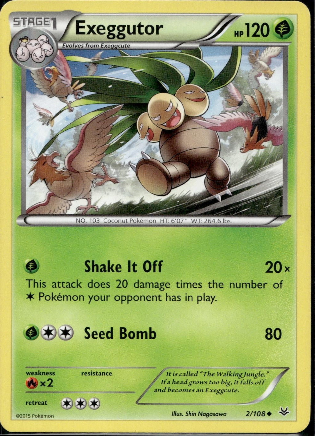 Exeggutor 2/108 ROS Roaring Skies Pokemon Lightly Played