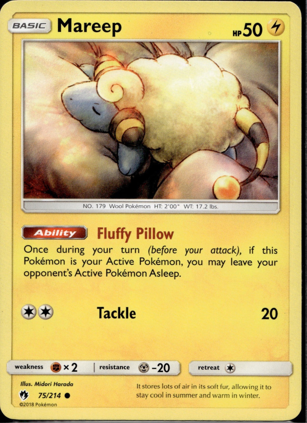 Mareep 75/214 LOT Lost Thunder Pokemon Lightly Played