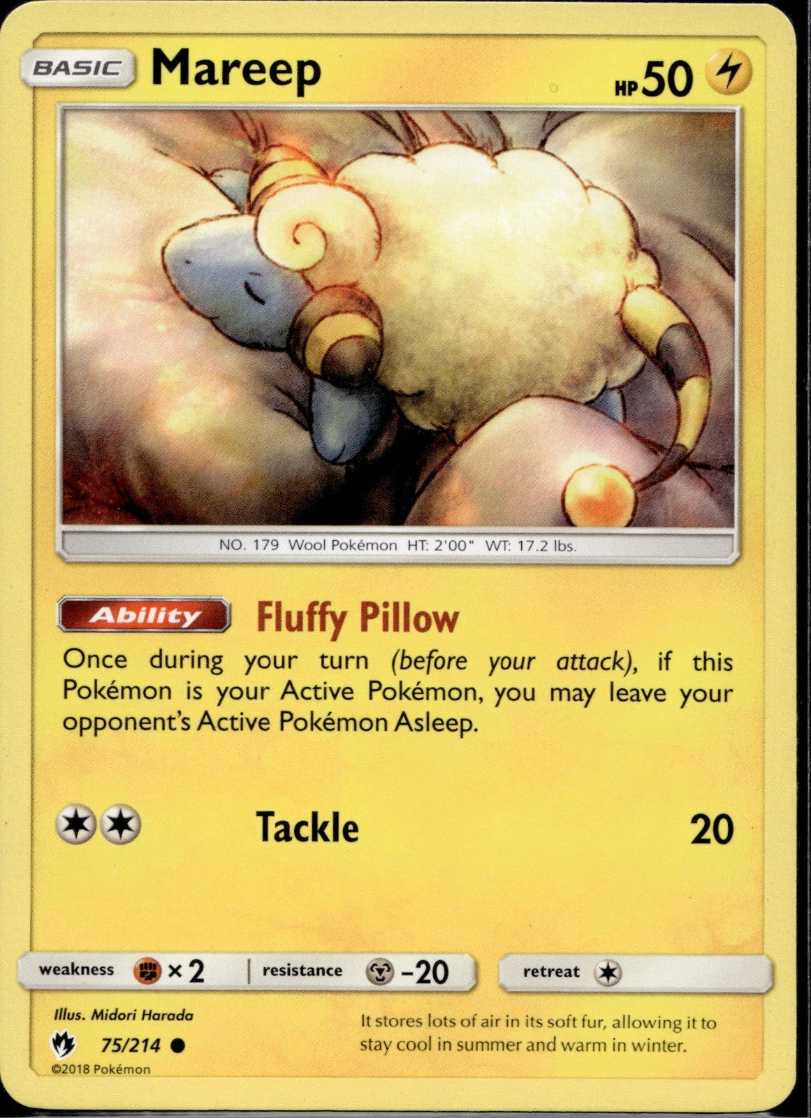 Mareep 75/214 LOT Lost Thunder Pokemon Lightly Played