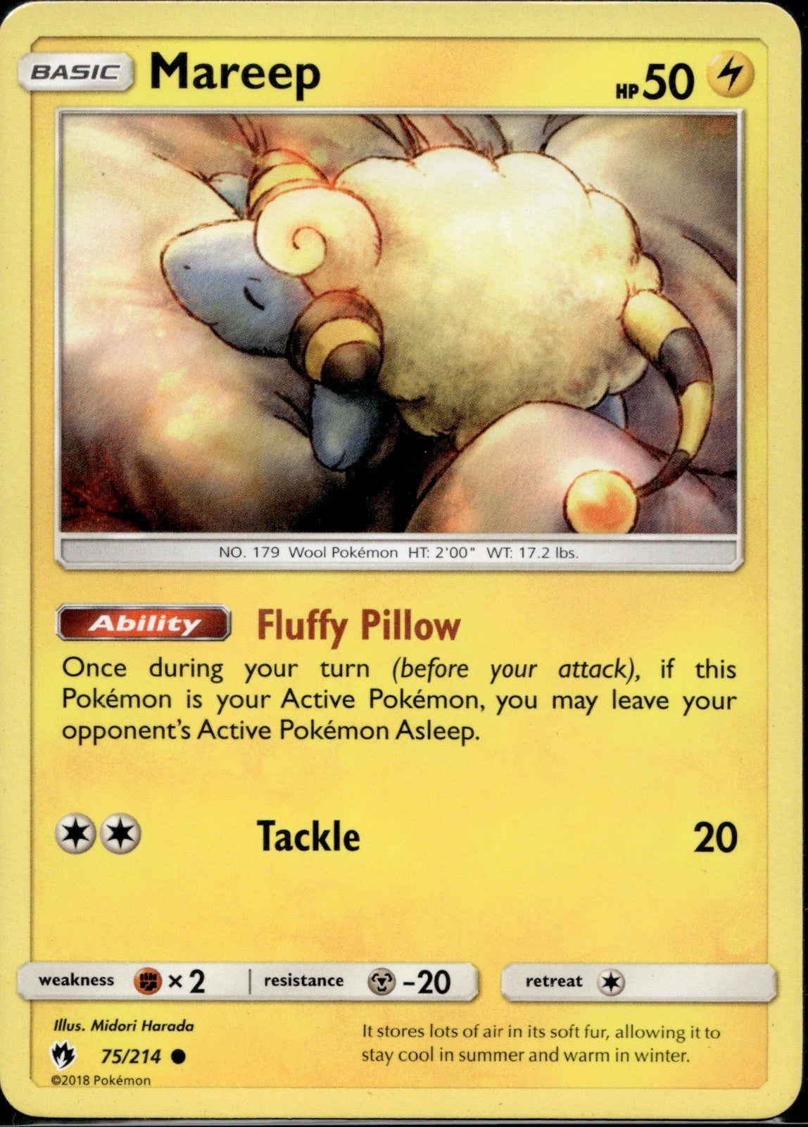 Mareep 75/214 LOT Lost Thunder Pokemon Lightly Played