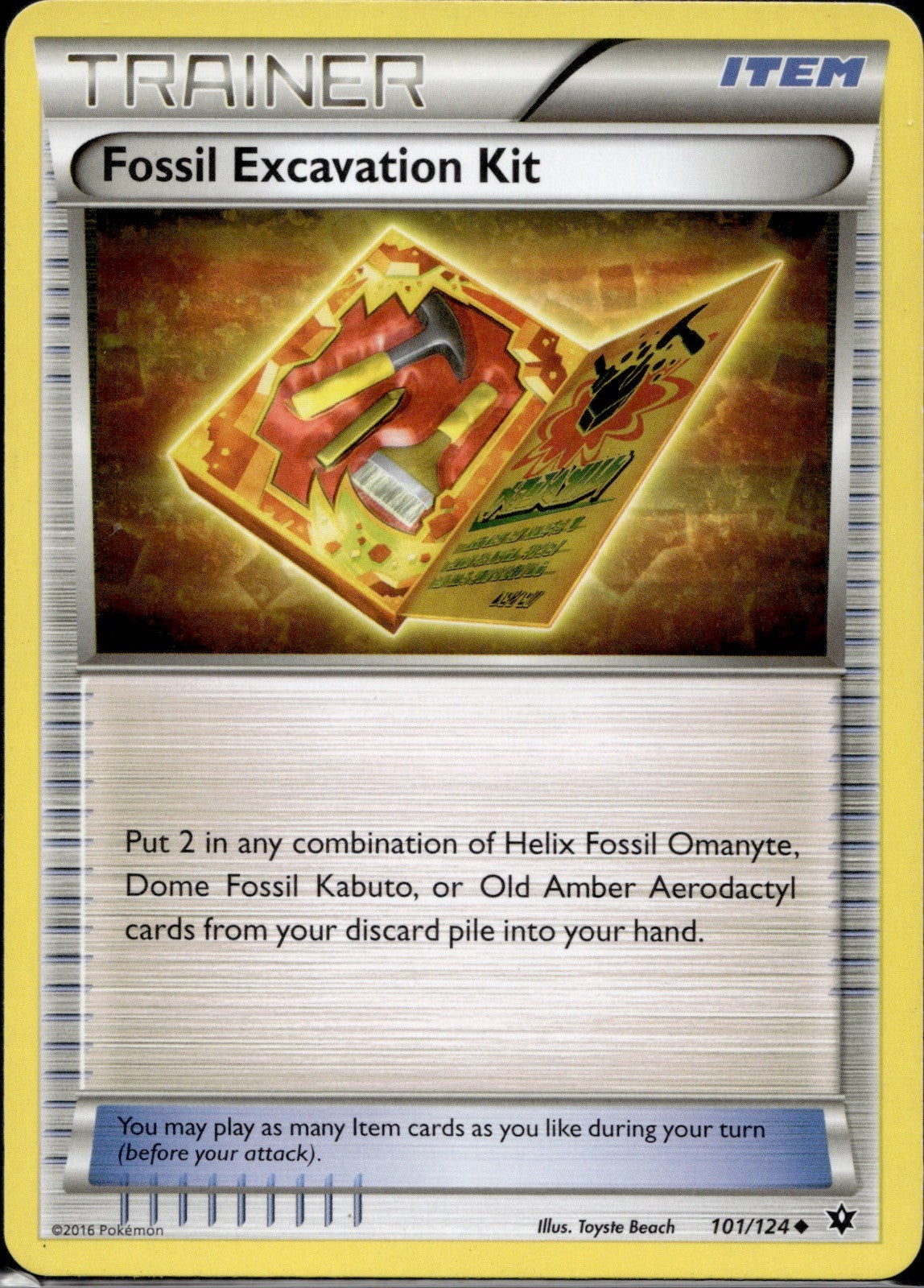 Fossil Excavation Kit 101/124 FCO Fates Collide Pokemon Lightly Played