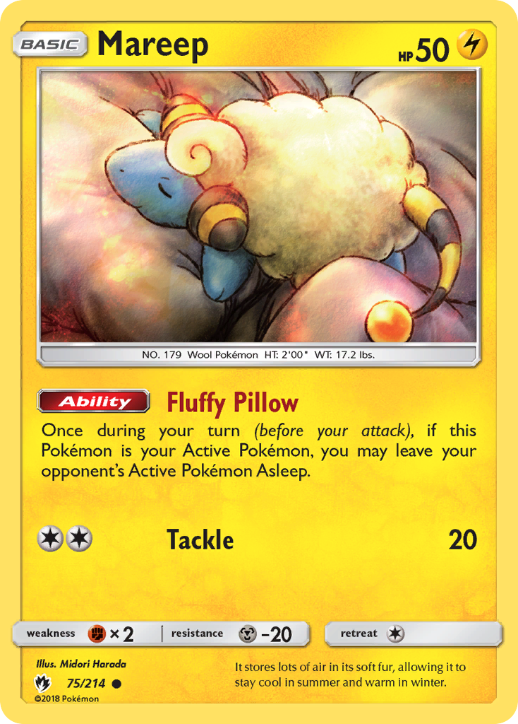 Mareep 75/214 LOT Lost Thunder Pokemon Lightly Played