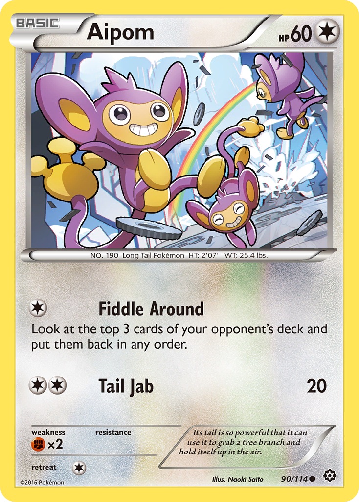Aipom 90/114 STS Steam Siege Pokemon Lightly Played