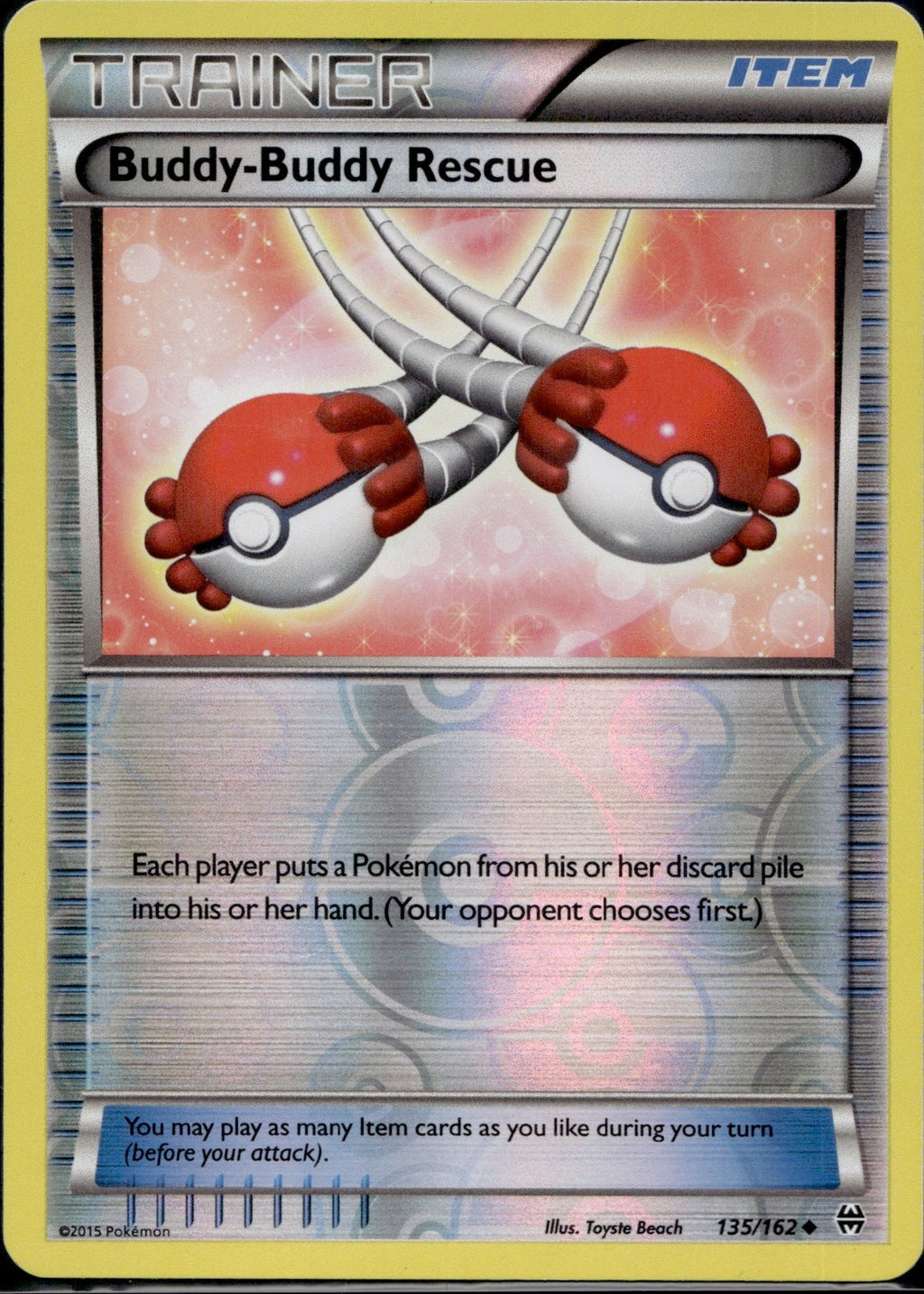 Buddy-Buddy Rescue 135/162 BKT BREAKthrough Pokemon Reverse Holo Lightly Played