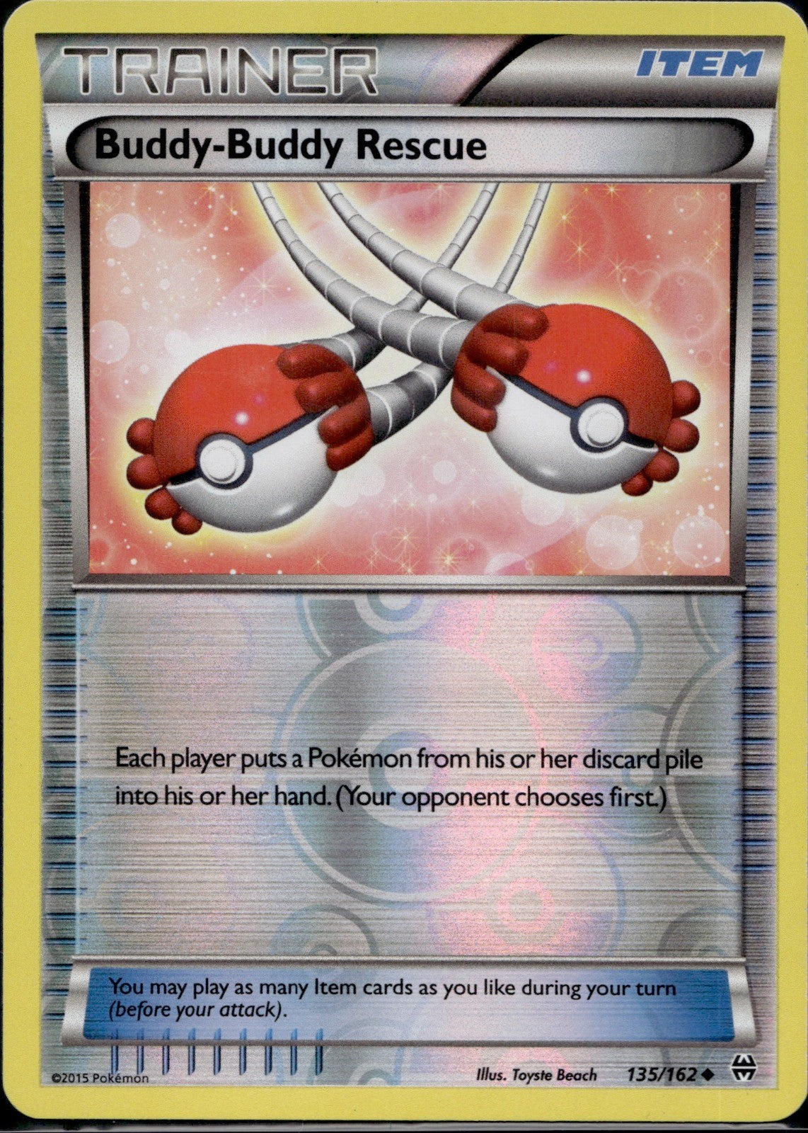 Buddy-Buddy Rescue 135/162 BKT BREAKthrough Pokemon Reverse Holo Lightly Played