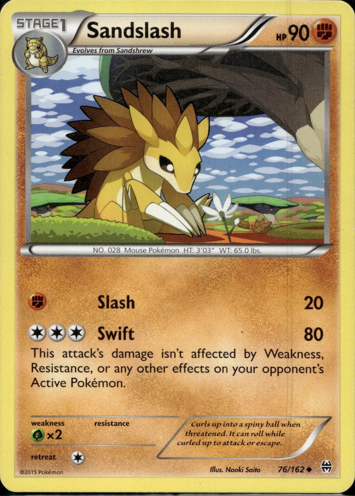 Sandslash 76/162 BKT BREAKthrough Pokemon Lightly Played