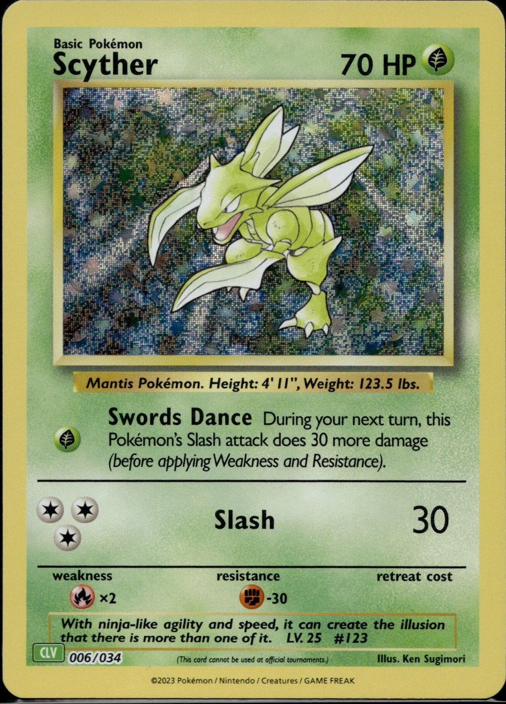 Scyther 006/034 CL Trading Card Game Classic Pokemon Holo Near Mint