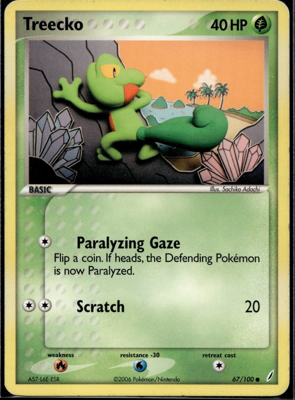 Treecko 67/100 CG Crystal Guardians Pokemon Lightly Played