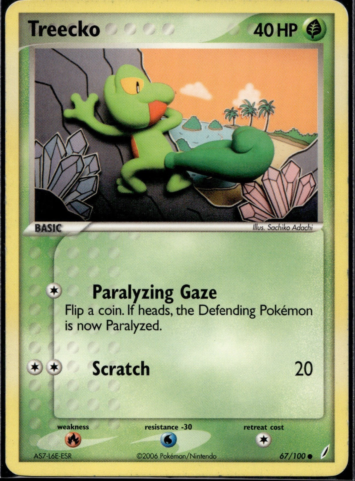 Treecko 67/100 CG Crystal Guardians Pokemon Lightly Played