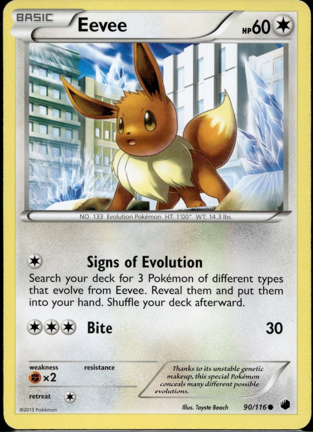 Eevee 90/116 PLF Plasma Freeze Pokemon Lightly Played