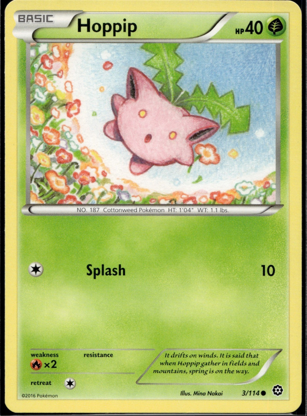 Hoppip 3/114 STS Steam Siege Pokemon Lightly Played