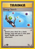 Energy Search 59/62 FO Fossil Pokemon 1st Edition Lightly Played