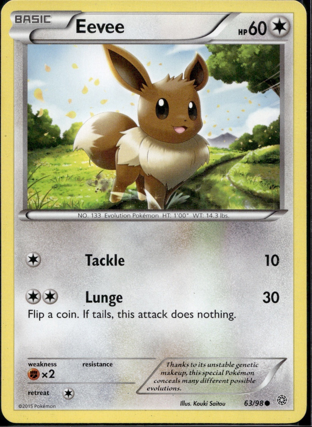 Eevee 63/98 AOR Ancient Origins Pokemon Lightly Played