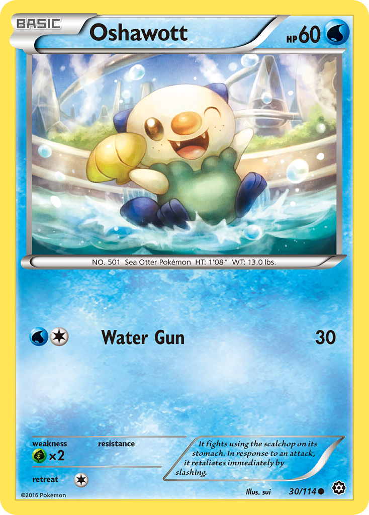 Oshawott 30/114 STS Steam Siege Pokemon Lightly Played