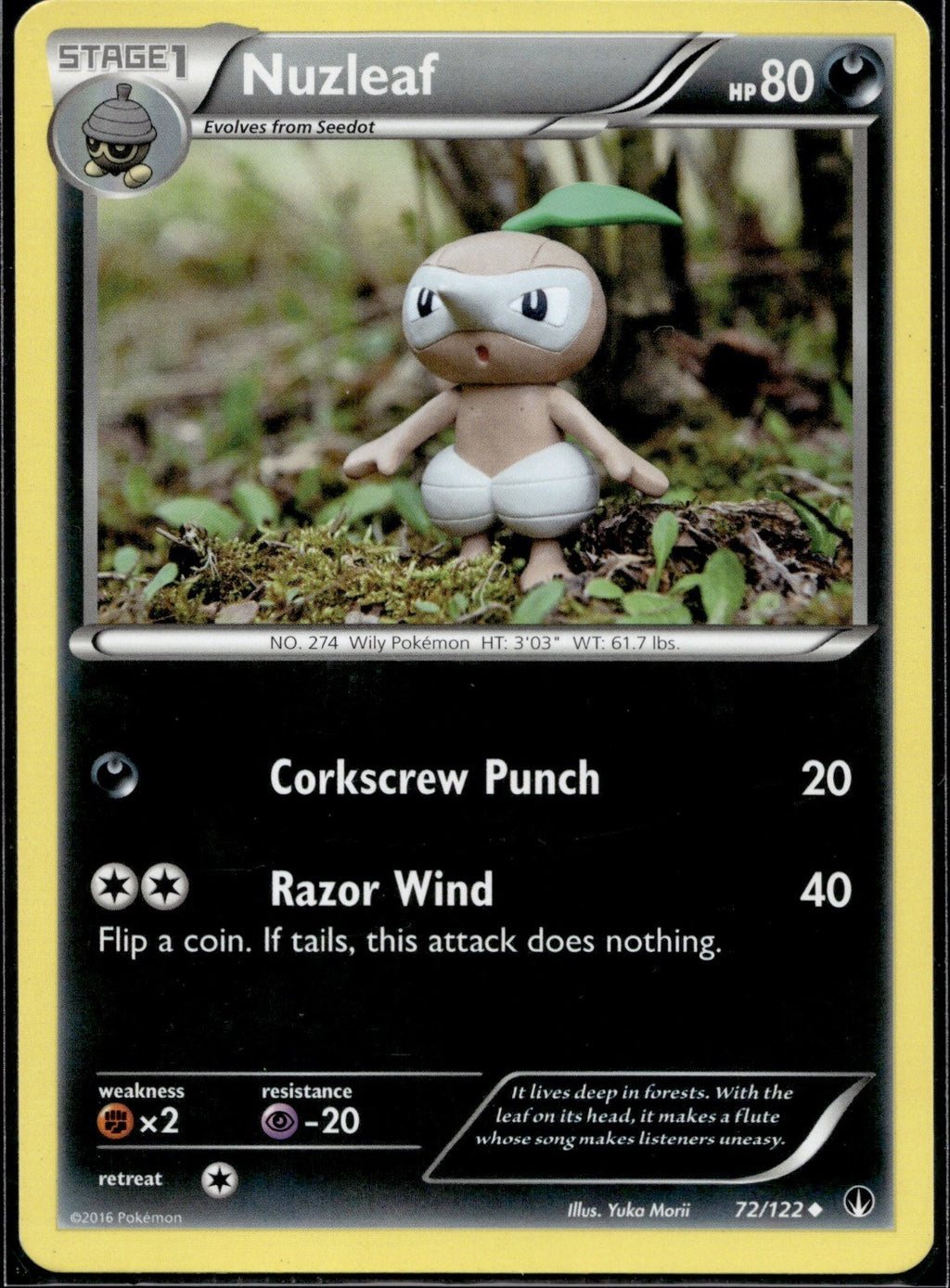 Nuzleaf 72/122 BKP BREAKpoint Pokemon Lightly Played